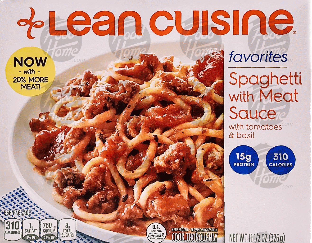 Stouffer's Lean Cuisine favorites; spaghetti with meat sauce with mushrooms & basil Full-Size Picture